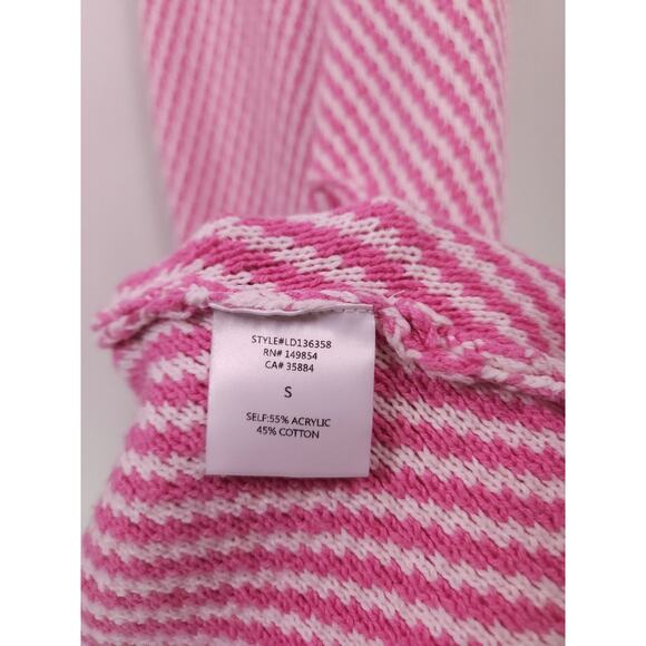 SAGE The Label Pink White Chevron Knit Halter Long Dress Size S Front Slit - Picture 8 of 11